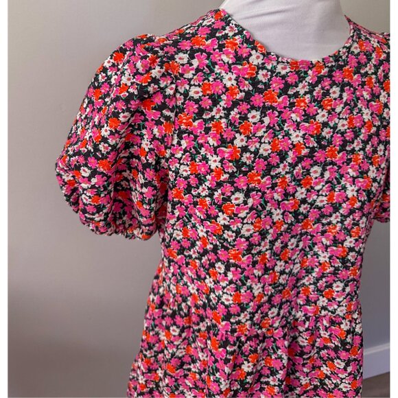 ASOS DESIGN Midi Tiered Smock Dress in Pink Floral Print - Picture 8 of 13